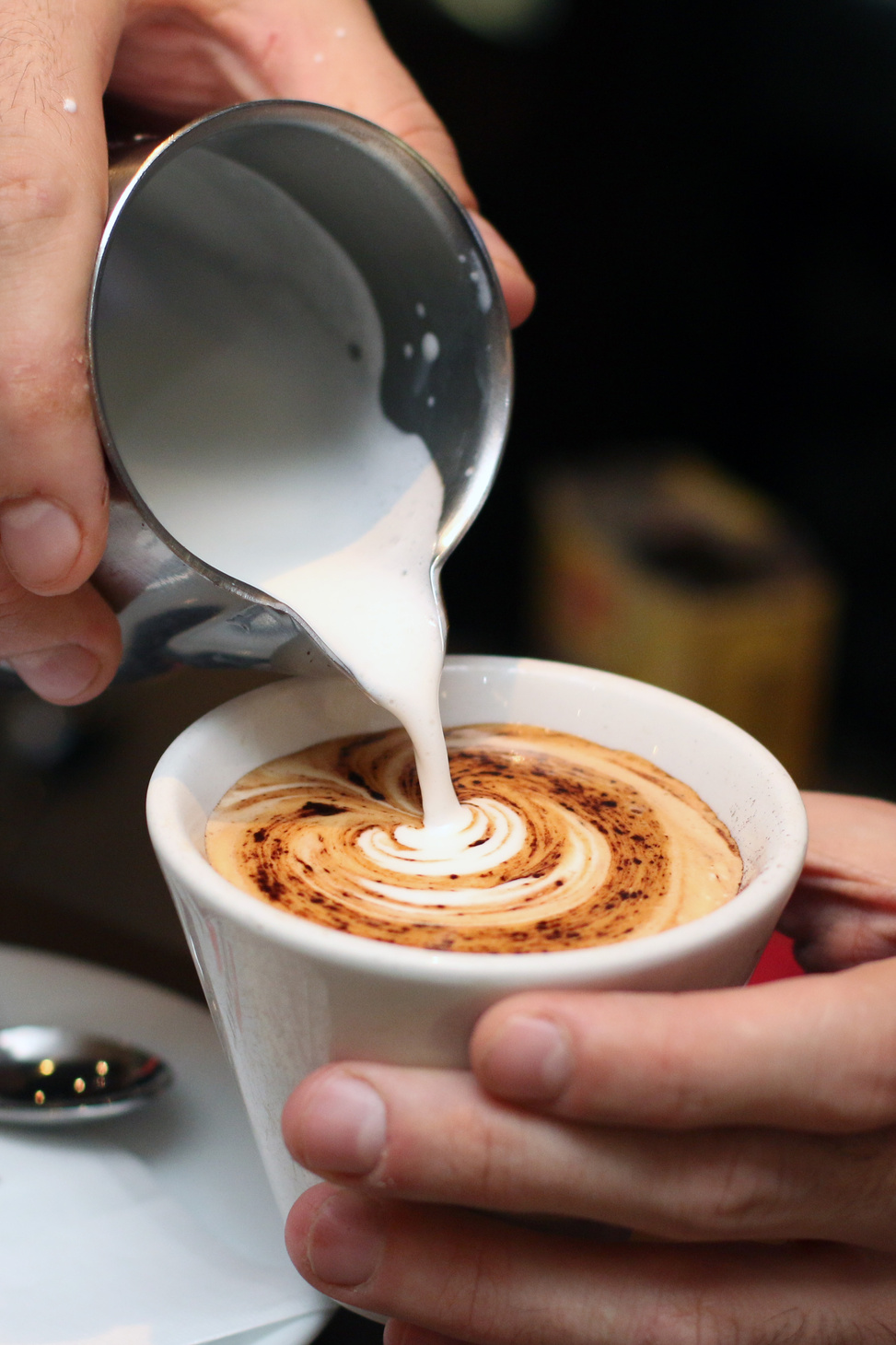 Latte art coffee